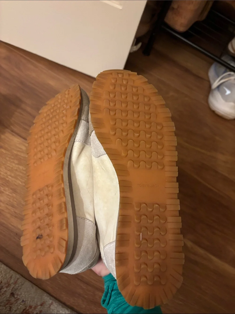 Tory Burch Neutral Beige Logo Runner Sneakers
